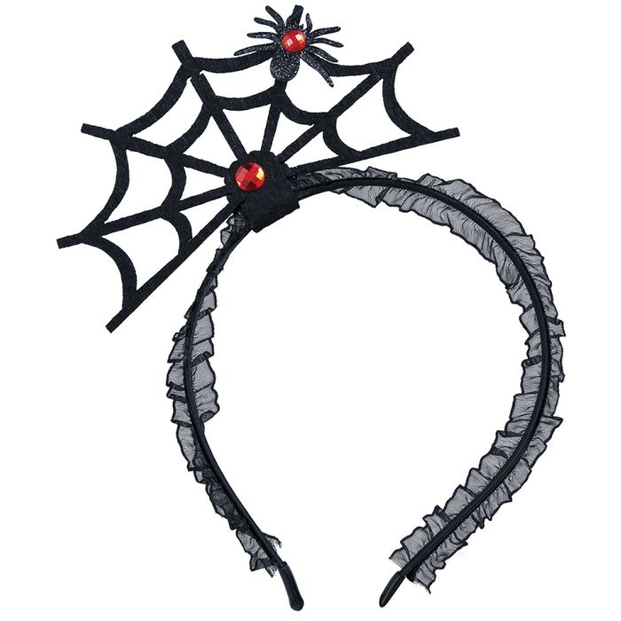 karnevalový doplněk čelenka PAVOUČÍ KRÁLOVNA, halloween