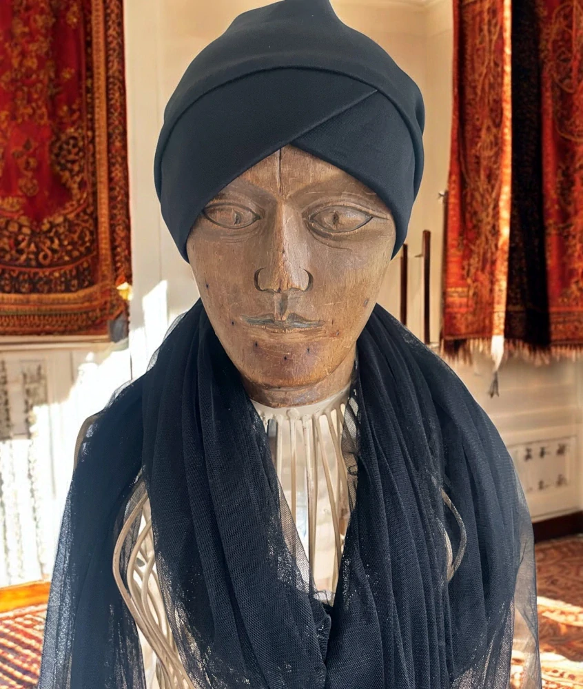karnevalový doplněk TURBAN se závojem- orientální princezna, sultán
