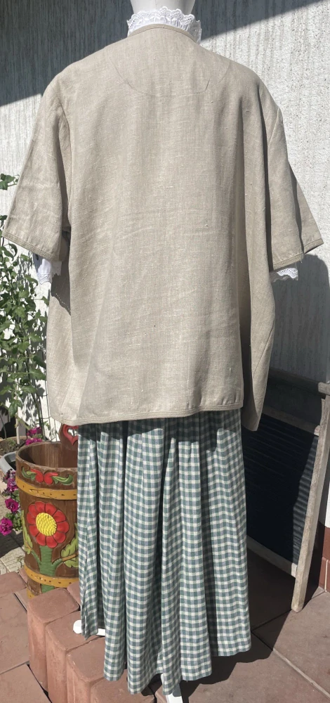Dámská lněná vesta v dobovém, country, selském stylu vel. 48