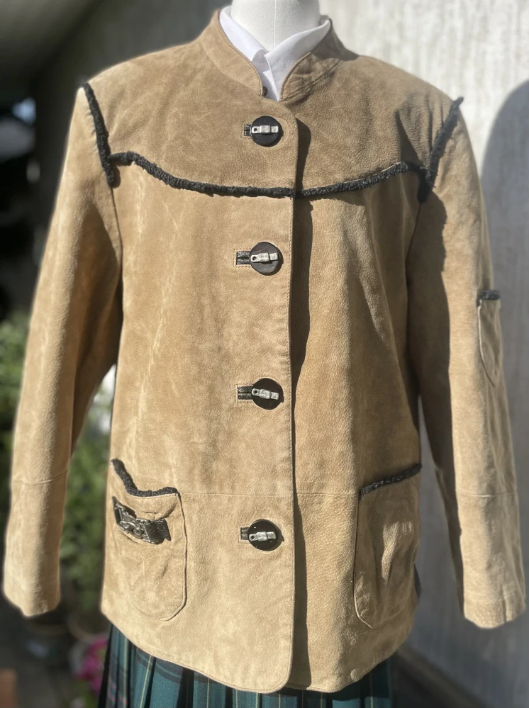 Dámské kožené sako, bunda selská, dirndl, country, western vel. 42