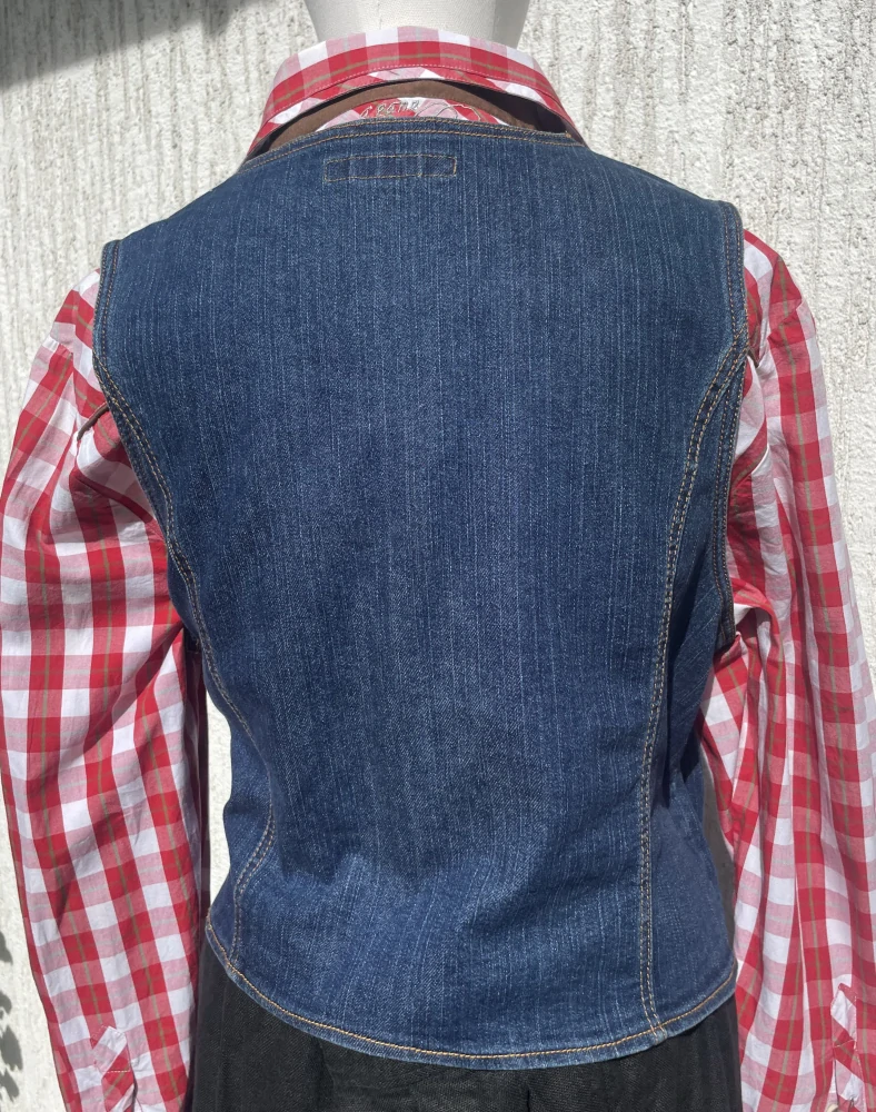 Dámská riflová vesta selský, country, western styl vel. 48
