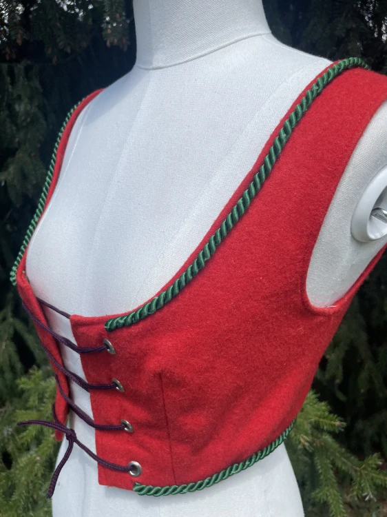 Karnevalový divadelní živůtek v dobovém stylu děvečka, selka vel. XS/S