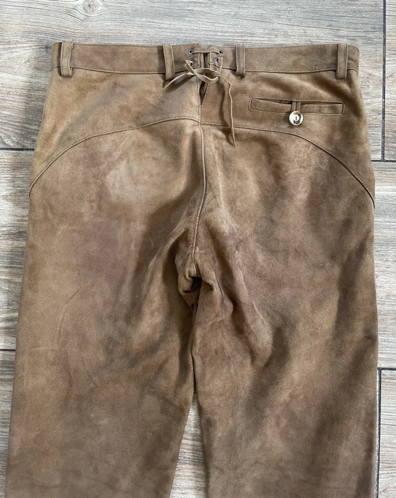 Pánské kožené kalhoty styl sedlák, country, kovboj, western vel. L/XL