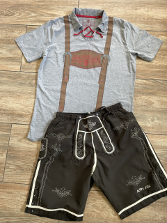 Pánský dirndl set tričko+kraťasy vel. L
