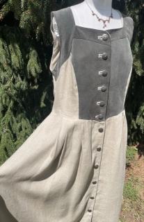 Dámské lněné šaty v selském, country, western, vintage stylu vel. 44