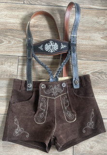 Kožené dirndl kraťasy vel. 38
