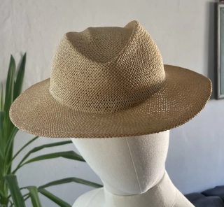 Vzdušný přírodní klobouk slamák elegantní styl 1. republika