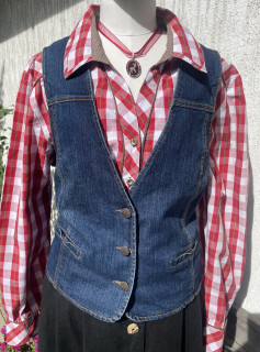 Dámská riflová vesta selský, country, western styl vel. 48