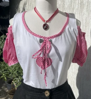 Dámské halenkové triko v dirndl, selském, country, western stylu vel. 40/42