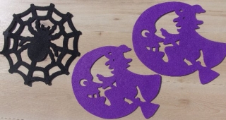 halloweenská dekorace pavučina, čarodějnice